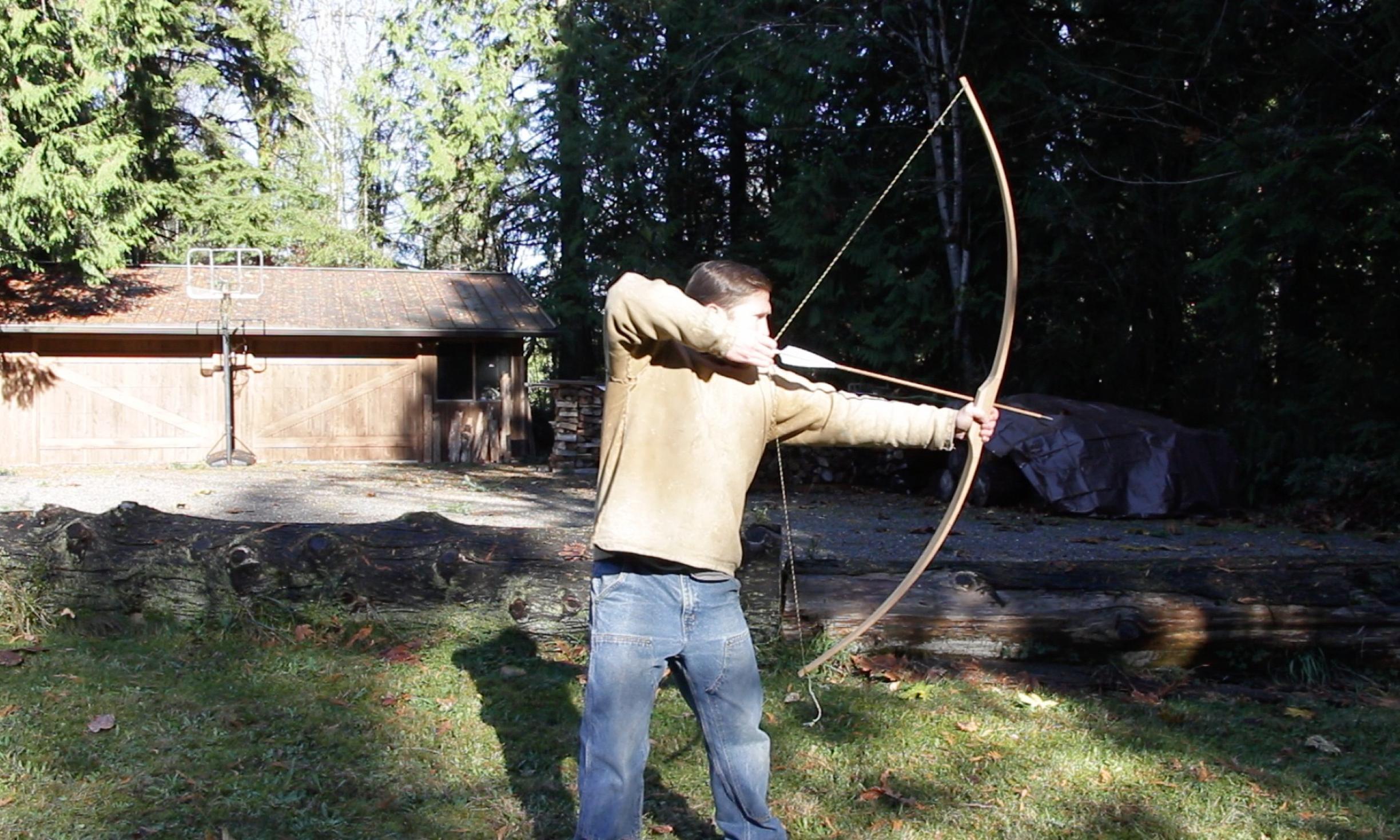 homemade wooden bow and arrow